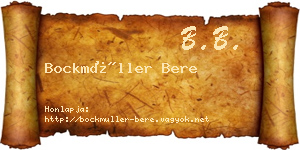 Bockmüller Bere névjegykártya